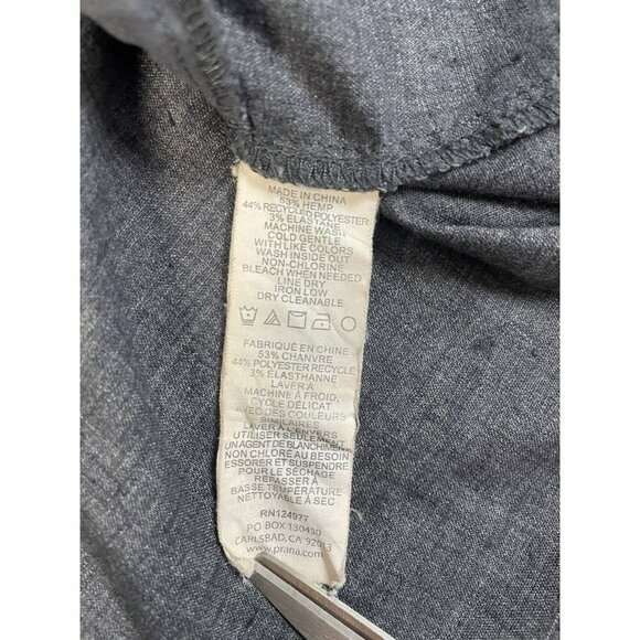 PrAna Lisbeth Skirt Women's Size 6 Coal Gray Chambray Hemp Blend Stretchy Mini - Picture 5 of 11
